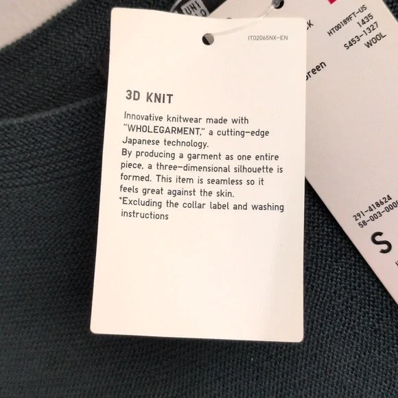 Uniqlo 3D Knit Merino Wool Flare Dress Forest Green - Picture 6 of 7